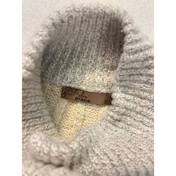 Prana Cardigan Sweater Angelica Cable Knit Gray Wool Mohair Bland Trim Small - Picture 6 of 6